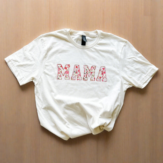 Floral MAMA Natural Softstyle T-shirt