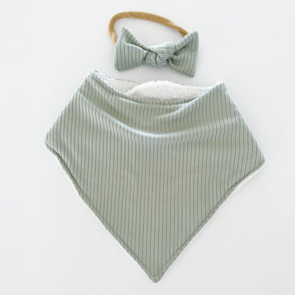 Ribbed Knit + Terry Cloth Bandana Bibs