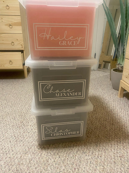 Personalized Storage Box Decals