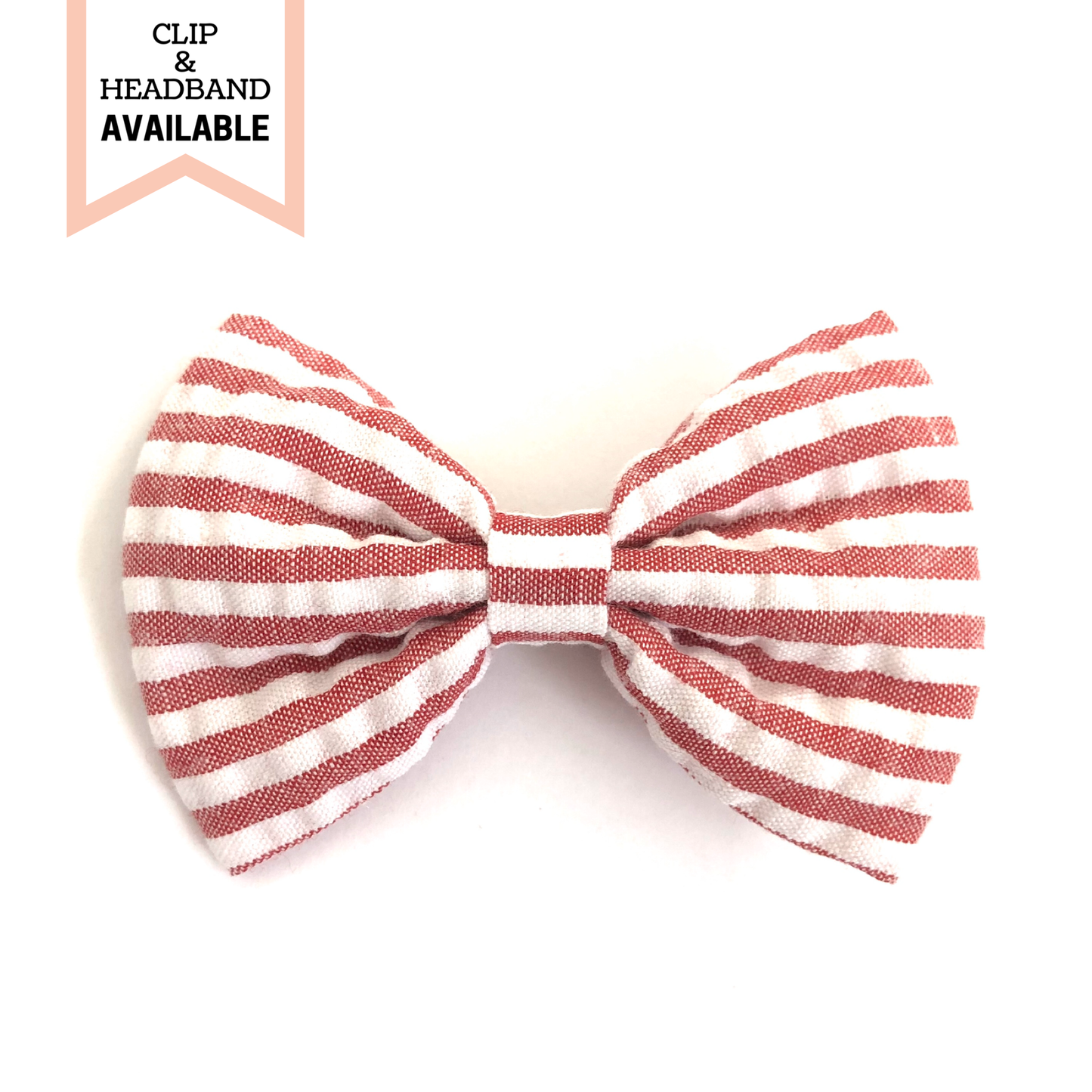 Hailey || Red & White Striped Seersucker
