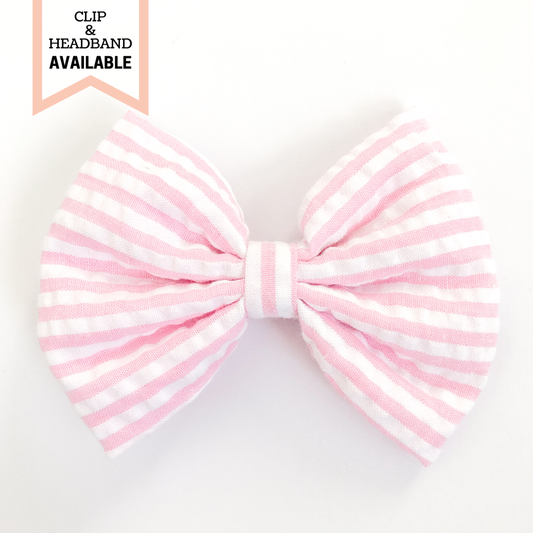 Abigail || Pink & White Striped Seersucker