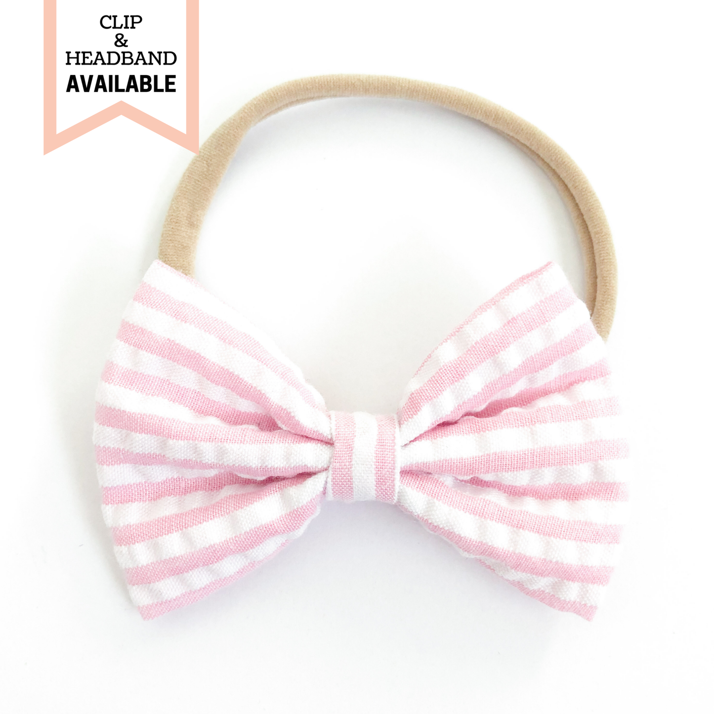 Hailey || Pink & White Striped Seersucker